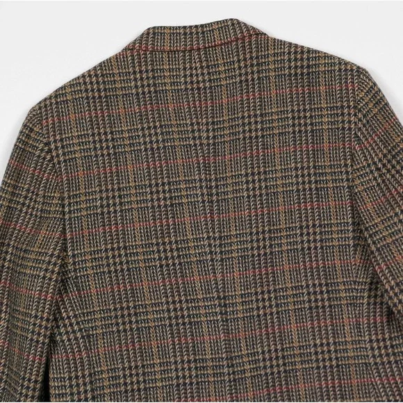 VTG Bill Blass Signature 38S Tweed Gun Club Check Sport Coat Men's 1980s 90s USA